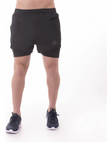 Short C/calza Y Bolsillo Interno H Negro Sporty Malta-n