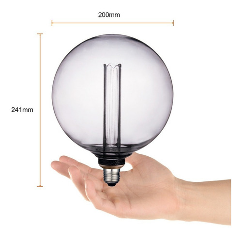 Imagen 3 de 4 de Bombillo Vintage Led Humo Atenuable, 3,5w, Luz Cálida