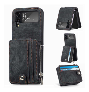 Para Samsung Galaxy Z Flip 4 Zipper Wallet Multi Card Case 1