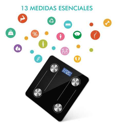 Escala De Grasa Corporal, Báscula Inteligente Bluetooth 4.0
