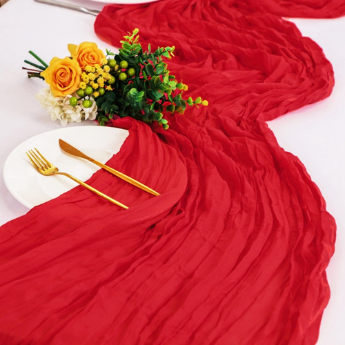 5pzs Camino De Mesa Boho Gasa Estilo Rústico Decoración Boda