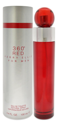 360 Rojo Por Perry Ellis Para Hombres - 3.4 Oz Edt Spray