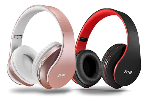 Auriculares Zihnic, Bluetooth/rosa Y Rojo/2 Pack