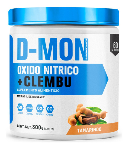 Óxido Nítrico + Clembuterol D-mon Protein 300grs Pre Entreno Sabor Tamarindo