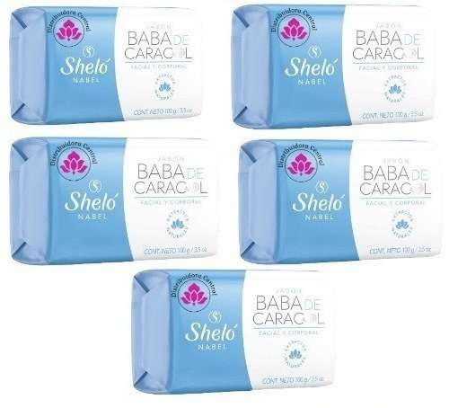 Jabon Barra Baba De Caracol Aclarante Shelo Nabel 100gr 5pzs