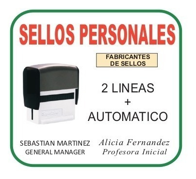 Sello Personal Profesional + 2 Lineas Microcentro, En El Dia