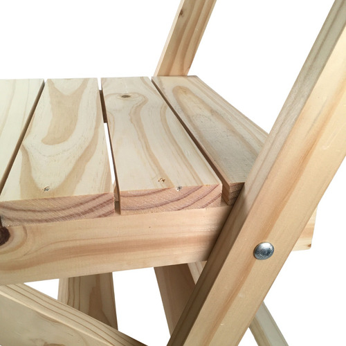 Silla Plegable De Jardín Madera Pino Macizo - 85 Cm Altura Natural Rústico