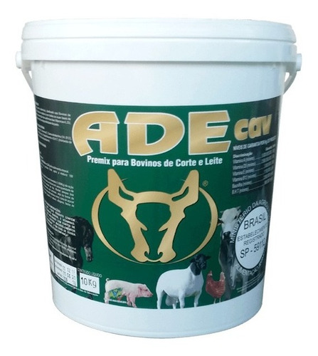  Adecav 10 Kg - Premix Ade Pó Com B12 Suplementos Agrocave!!