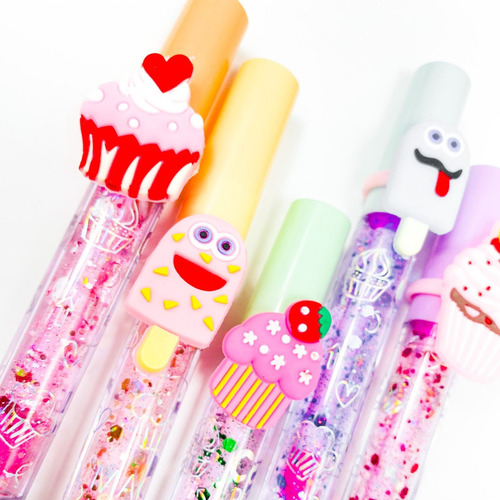 Kit 2 Lip Tint Gloss Glitter Cheirinho Doce Anel Intenso