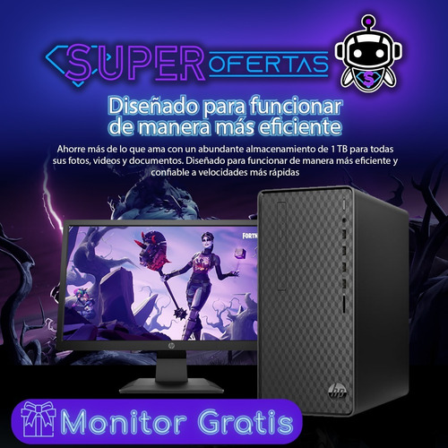 Computador Cpu Hp I3 + 8gb Ram + 1tb + 128ssd + Monitor Hp