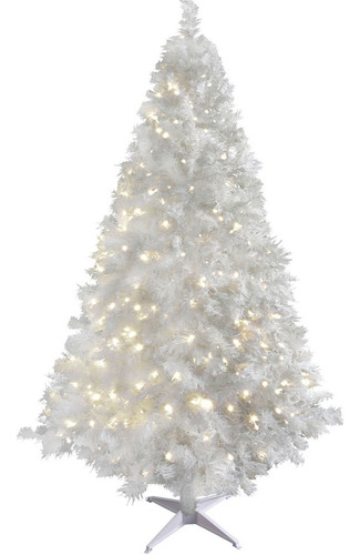 Arbol Navidad Blanco 2.0 Mts Luces Led 600 Ramas Frondoso