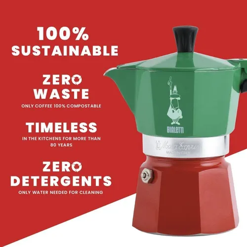 Tetera Espresso Bialetti 5323 Verde/rojo