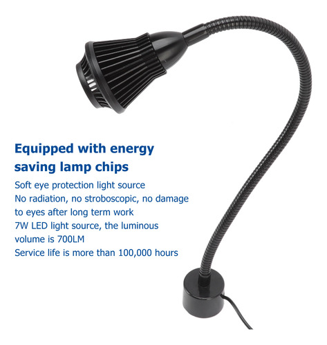 Base De Lâmpada De Trabalho Led 7w Em Alumínio