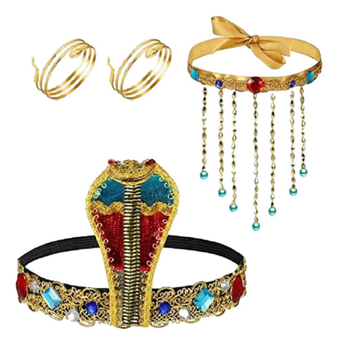 4 X 4x Accesorios De Disfraz Egipcio Para Mujer, Tocado Con