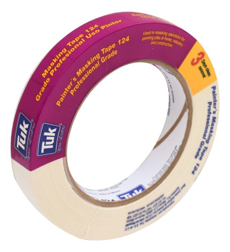 Cinta Masking Tape 12mm- Grado Profesional - Tuk 124 (50 M)