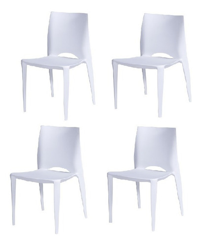 Kit X 4 Silla Zoé Para Sala Comedor Jardín Color de la estructura de la silla Blanco