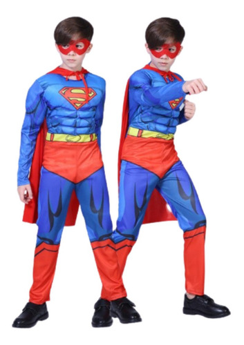 Disfraz De Superman Clasico Con Musculos Importado 