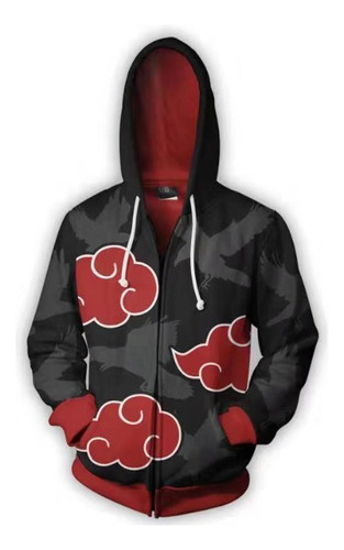 Sudadera Con Capucha De Naruto Akatsuki  Negra