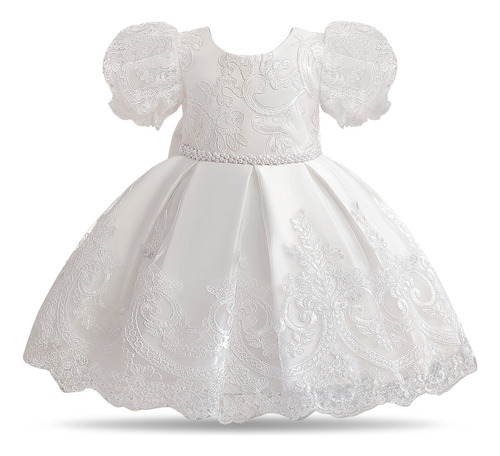 Vestido De Encaje Para Bautizo De Cumpleaños Para Niña