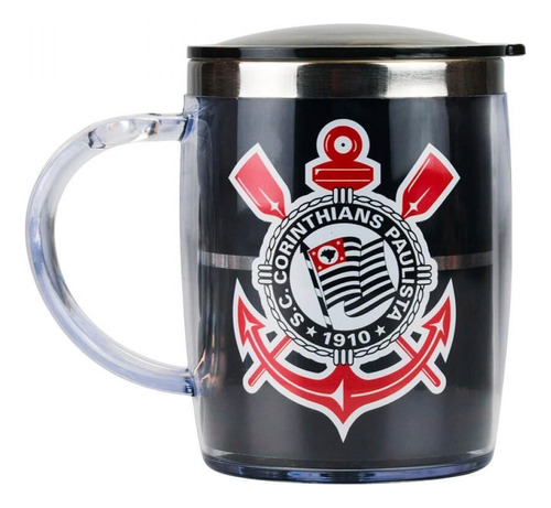 Caneca Térmica Com Tampa 450ml - Corinthians