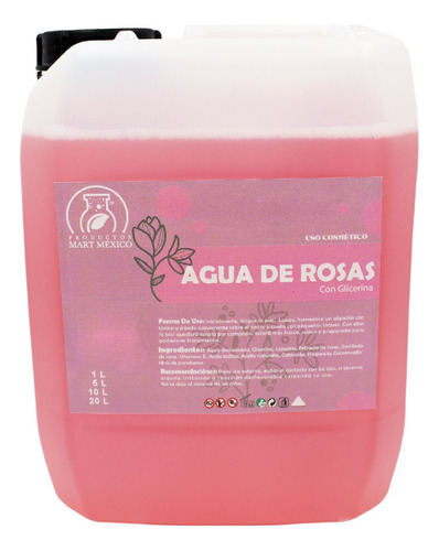 Agua De Rosas Hidratante Con Glicerina 20 Litros Momento De Aplicación Día/noche Tipo De Piel Todo Tipo De Piel