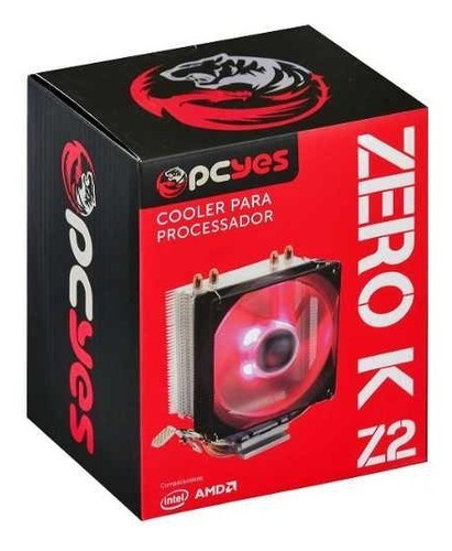 Imagem 3 de 6 de Cooler Para Processador Zero K Z2 92 Mm Led Vermelho