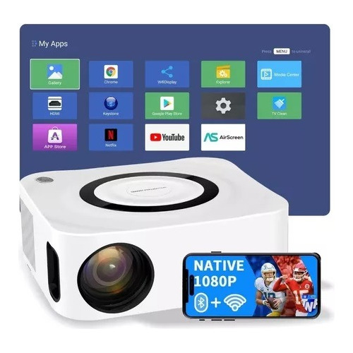 Proyector Led Android Full Hd 5000 Lum+ Telon 120p Karaoke