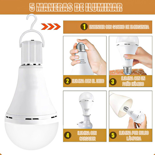 Ampolleta Recargable Led Ampolleta Inteligente 15w E27