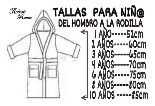 Bata De Baño Mod Moño T 6 Años Capucha Micrófibra Toalla