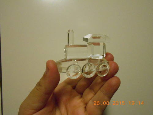 Locomotora De Cristal Miniatura Hermoso Adorno De Vitrina