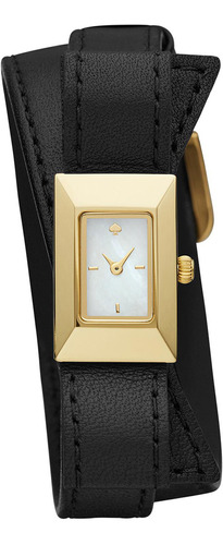 Reloj Kate Spade Ksw1178 Para Mujer Color de la correa Negro Color del bisel Dorado Color del fondo Gris
