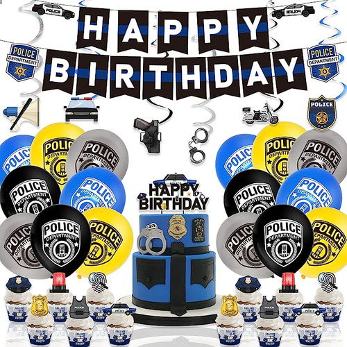 Decoracion Cumpleaños Policia Suministros Para Policia Inclu