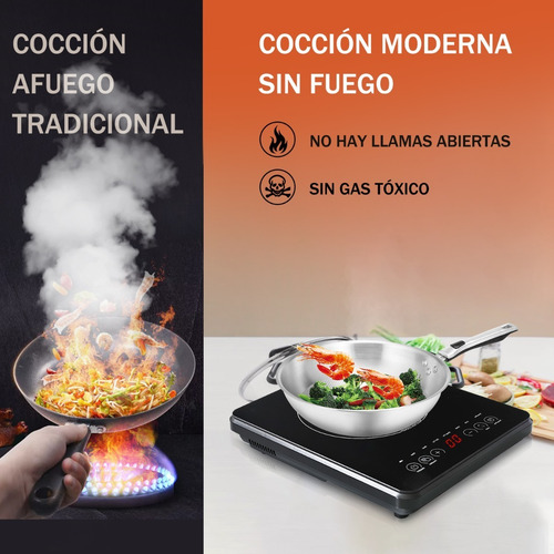Imagen 2 de 7 de Parrilla Eléctrica Inducción 1200w 110v, 6 Funciones Cocción
