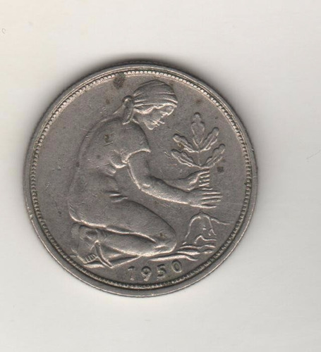 Alemania Federal Moneda De 50 Pfennig 1950 F Km 109.1 - Vf