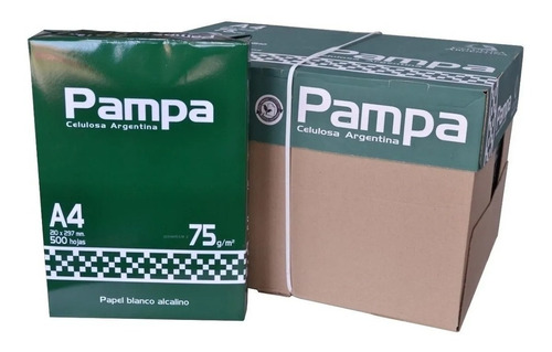 Kit X5 Caja Resmas Pampa A4 75 Gr Papel Blanco
