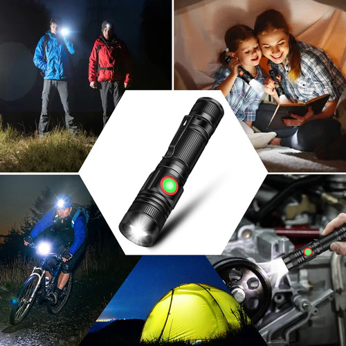 Linterna Mini 1000 Lumenes Zoom Luz De Flash Recargable Usb
