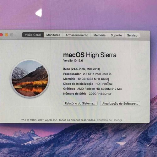 Computador iMac 21.5 Mid 2011 Core I5