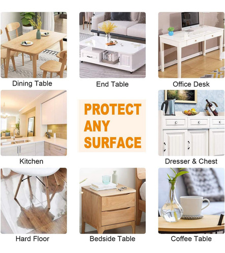 Protector Mesa Rectangular Transparente Mantel Pvc 120x80cm