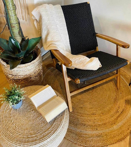 Puff Tatami Otomano De Meditación Fibras De Yute Henequén