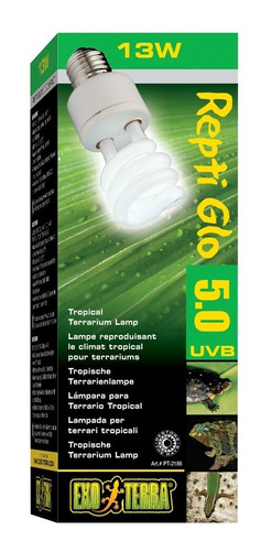 Imagen 2 de 2 de Exo Terra Foco Uvb 100 Repti Glo 5.0 13w Reptiles Tropicales