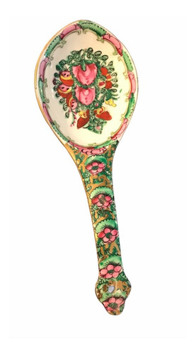 Cuchara Pintada A Mano De 20cm Antigua China Años 1900