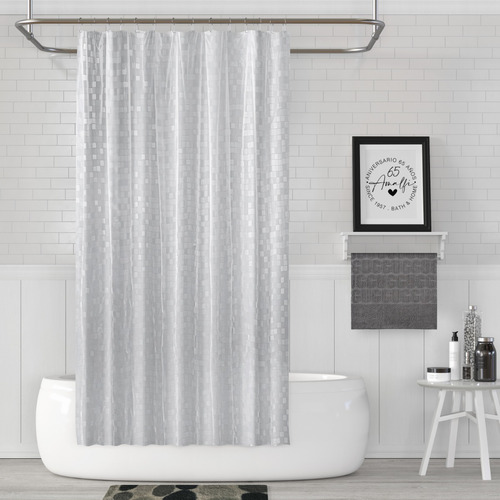 Imagen 3 de 10 de Cortina Baño Pvc De 2,10 Mts De Alto Cabezal Reforzado