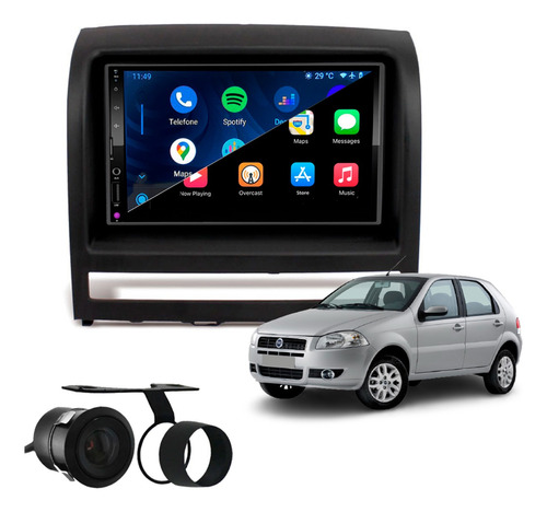 Multimídia Mp10 Carplay E Android Auto Palio 2003 A 2012