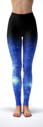 Legging Deportivo Secofit De Lycra Galaxia Azul Sublimado