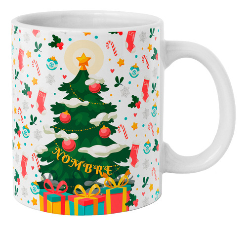 Taza Navidad Árbol Navideño Con Tu Nombre