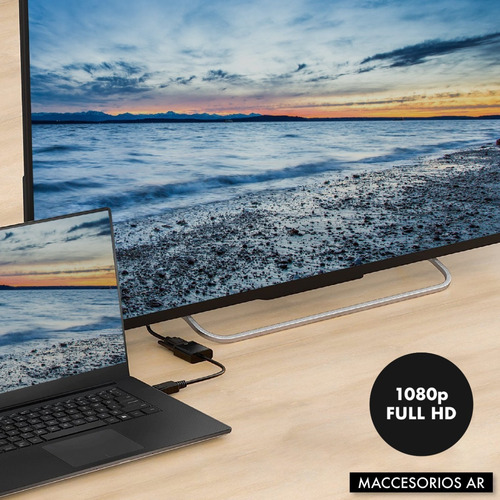 Imagen 5 de 10 de Adaptador Displayport A Vga Full Hd 1080p 1920 X 1200 Activo