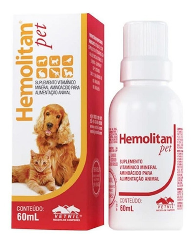 Hemolitan Pet 60ml Suplemento Perros Y Gatos