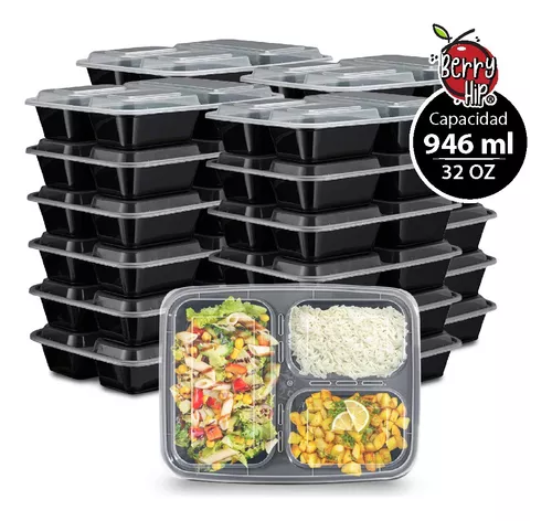 Set de 10 Contenedores Meal Prep 34 oz – Sin BPA – Tupper Plástico