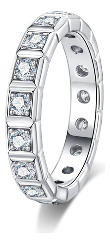 Anillo De Eternidad Anuclub Moissanite, Color D, 14 Quilates