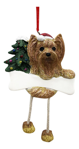 Yorkshire Terrier Colgantes/wobbly Pierna Adorno De Navidad